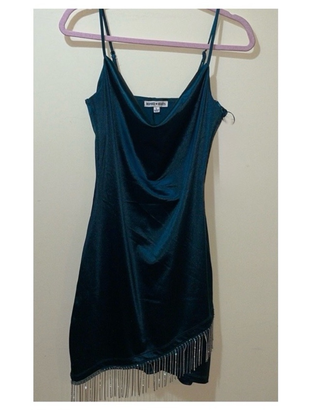 Inspired Hearts nwt size large emerald green Dress with Fringe